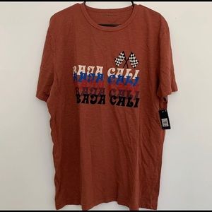 Lucky Brand Mens Size XL Baja Cali Race Flag Shirt
